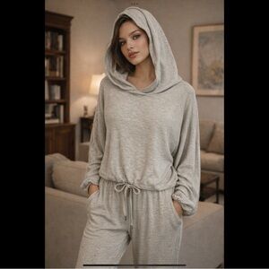 L*Space Waffle Knit Lounge Set Hoodie Joggers M/L Athleisure